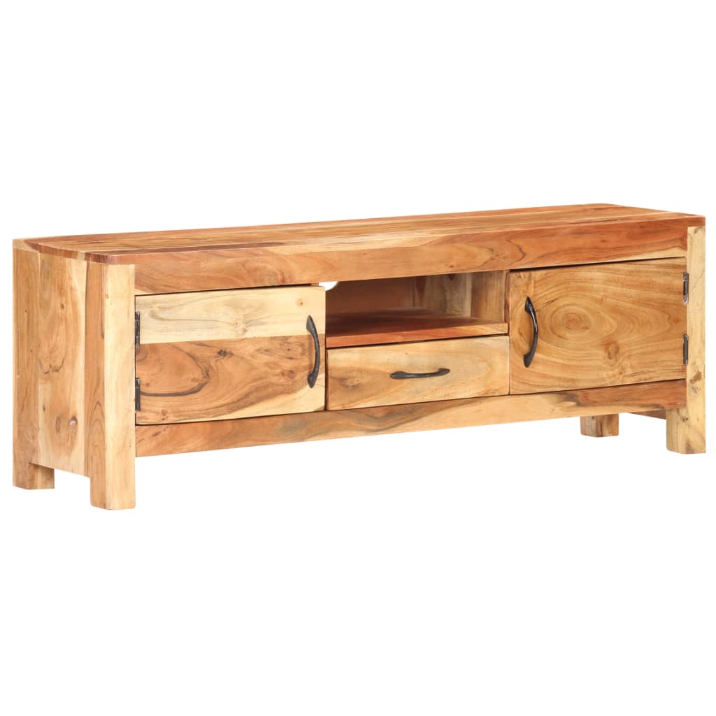 Meuble TV 116x30x40 cm Bois d'acacia massif - XIOS
