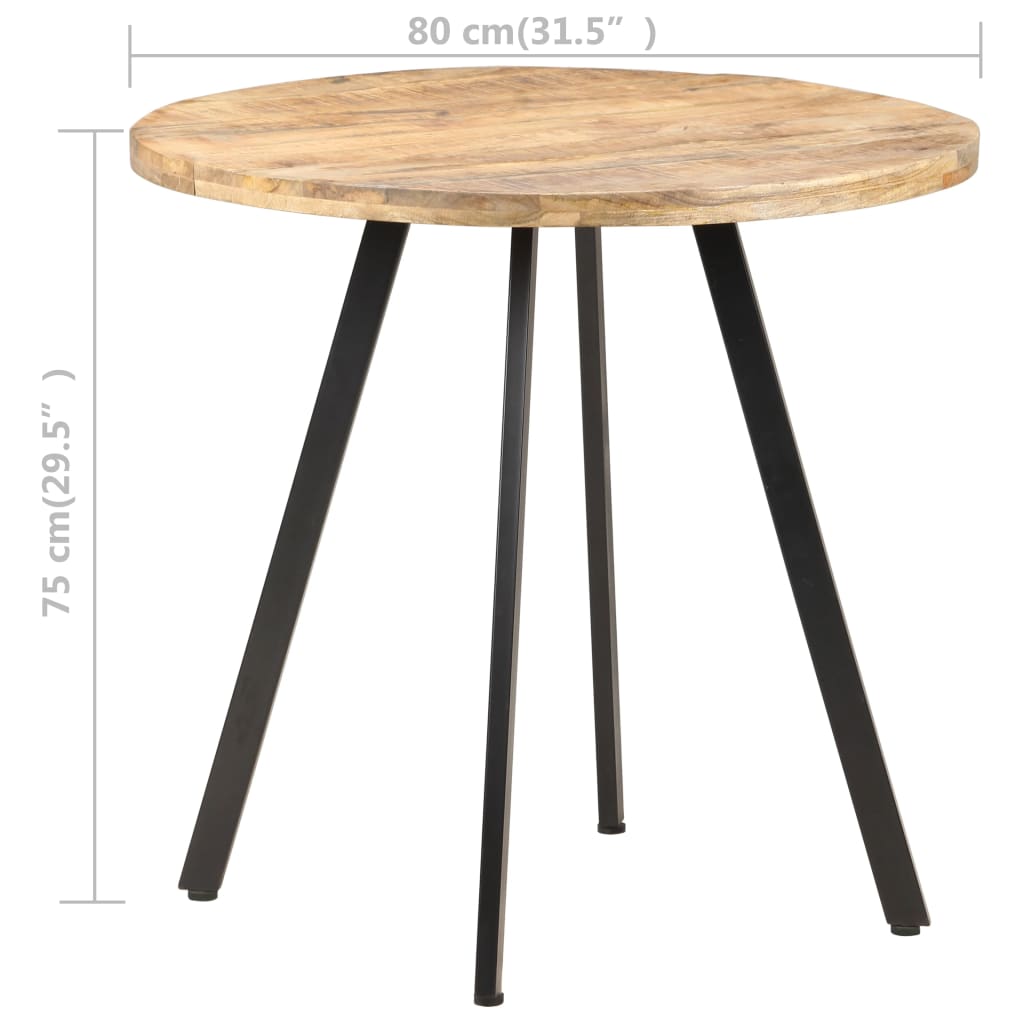 Table de salle à manger 80 cm Bois de manguier brut - XIOS