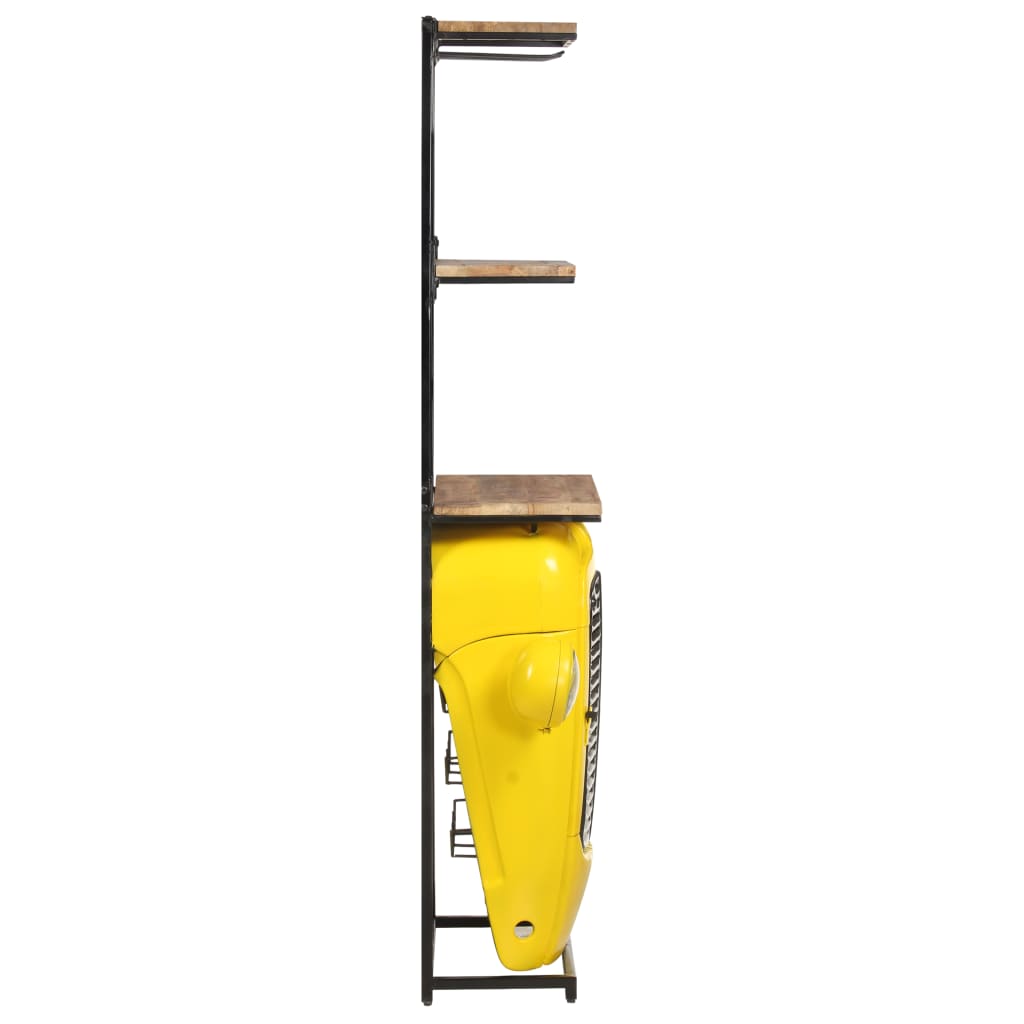 Cave à vin tracteur Jaune 49x31x172 cm Bois de manguier solide - XIOS