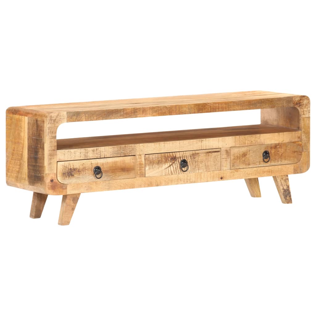 Meuble TV 117x30x41 cm Bois de manguier massif brut - XIOS