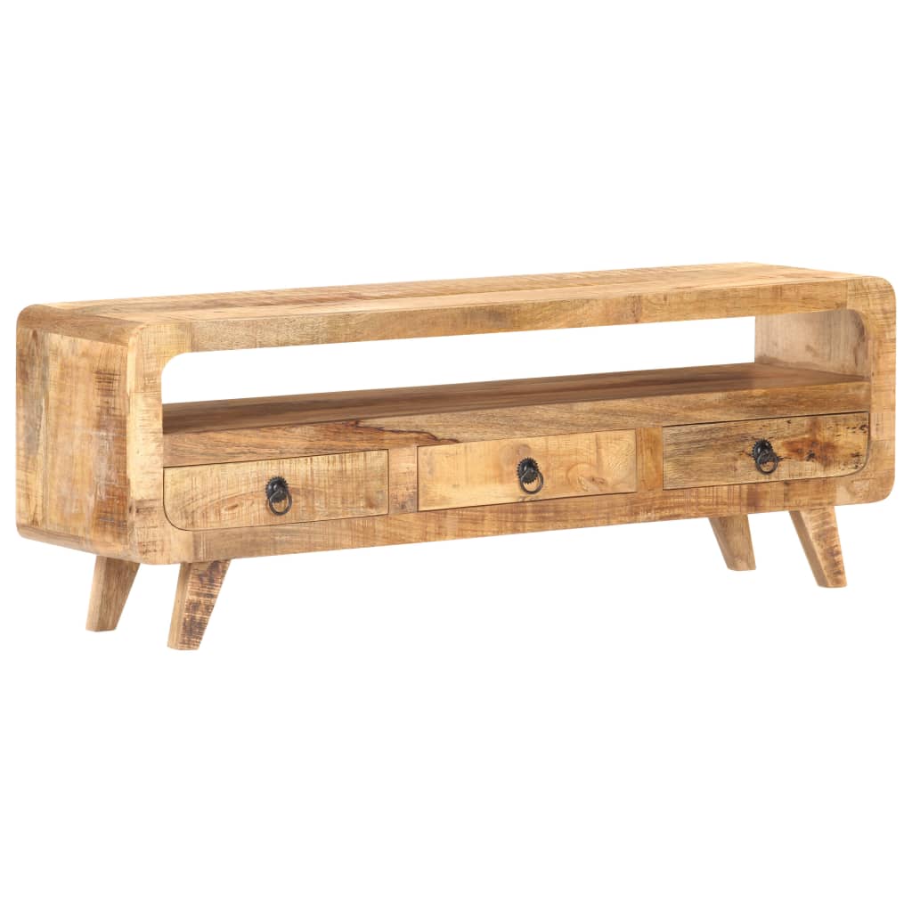 Meuble TV 117x30x41 cm Bois de manguier massif brut - XIOS