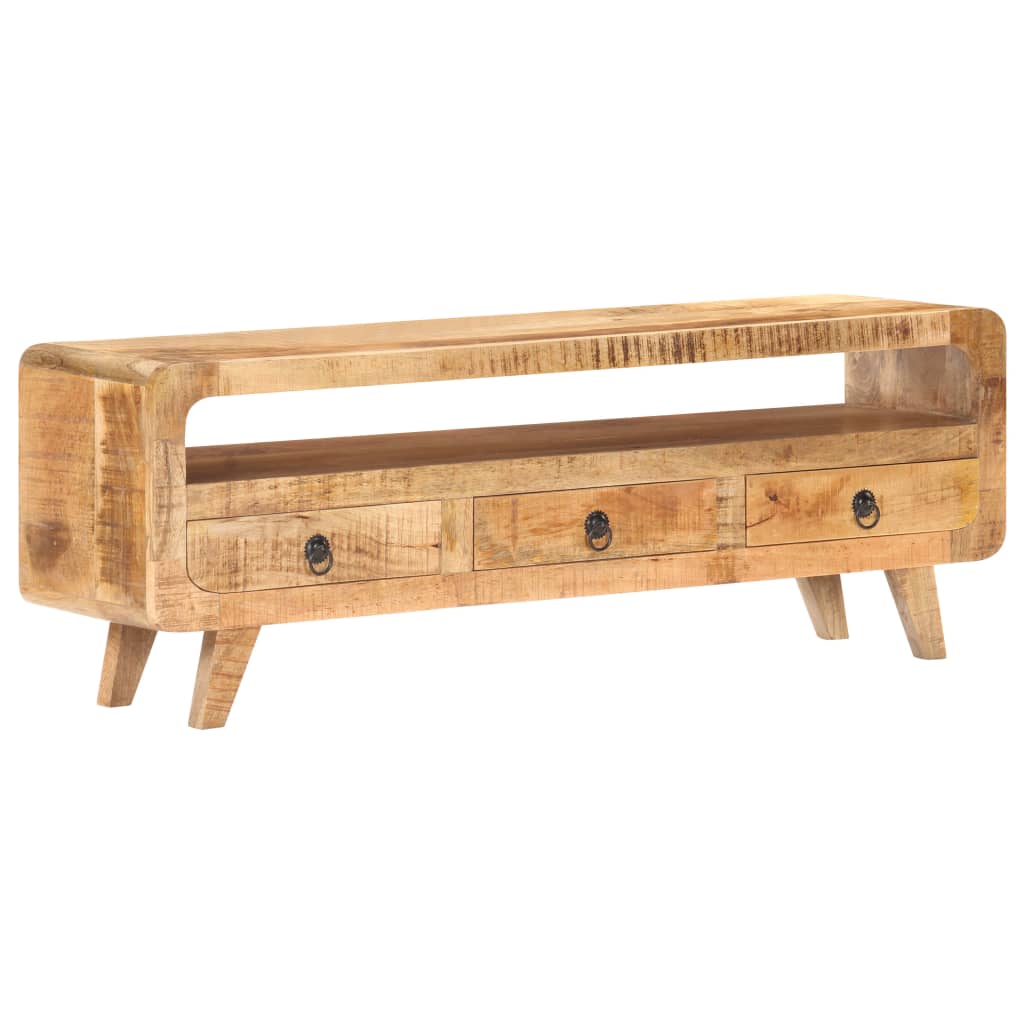 Meuble TV 117x30x41 cm Bois de manguier massif brut - XIOS