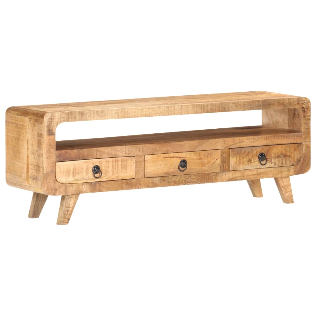 Meuble TV 117x30x41 cm Bois de manguier massif brut - XIOS
