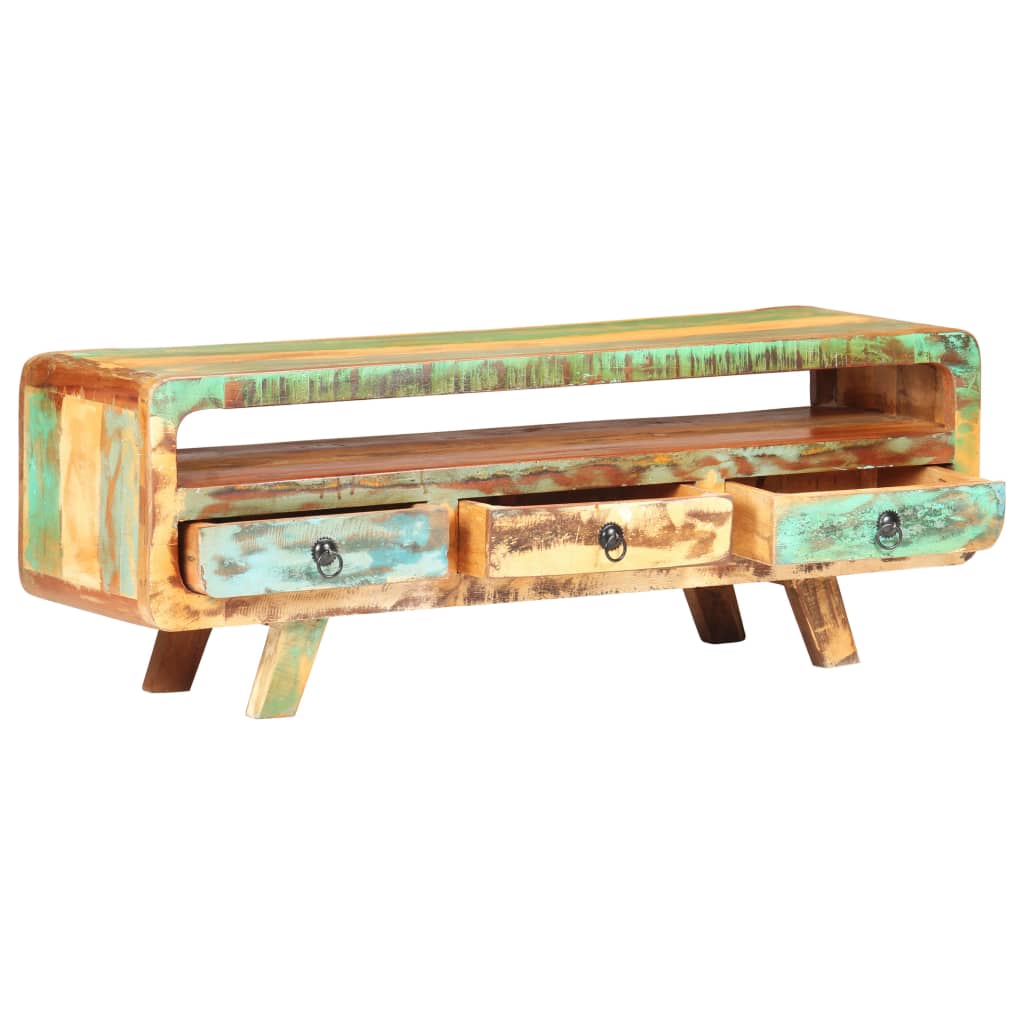 Meuble TV 117x30x41 cm Bois de récupération massif - XIOS