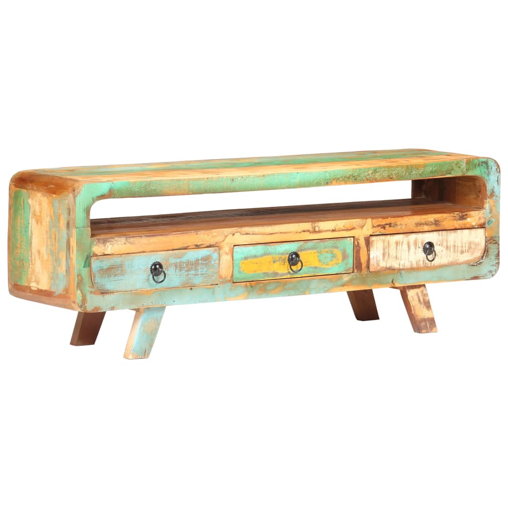 Meuble TV 117x30x41 cm Bois de récupération massif - XIOS