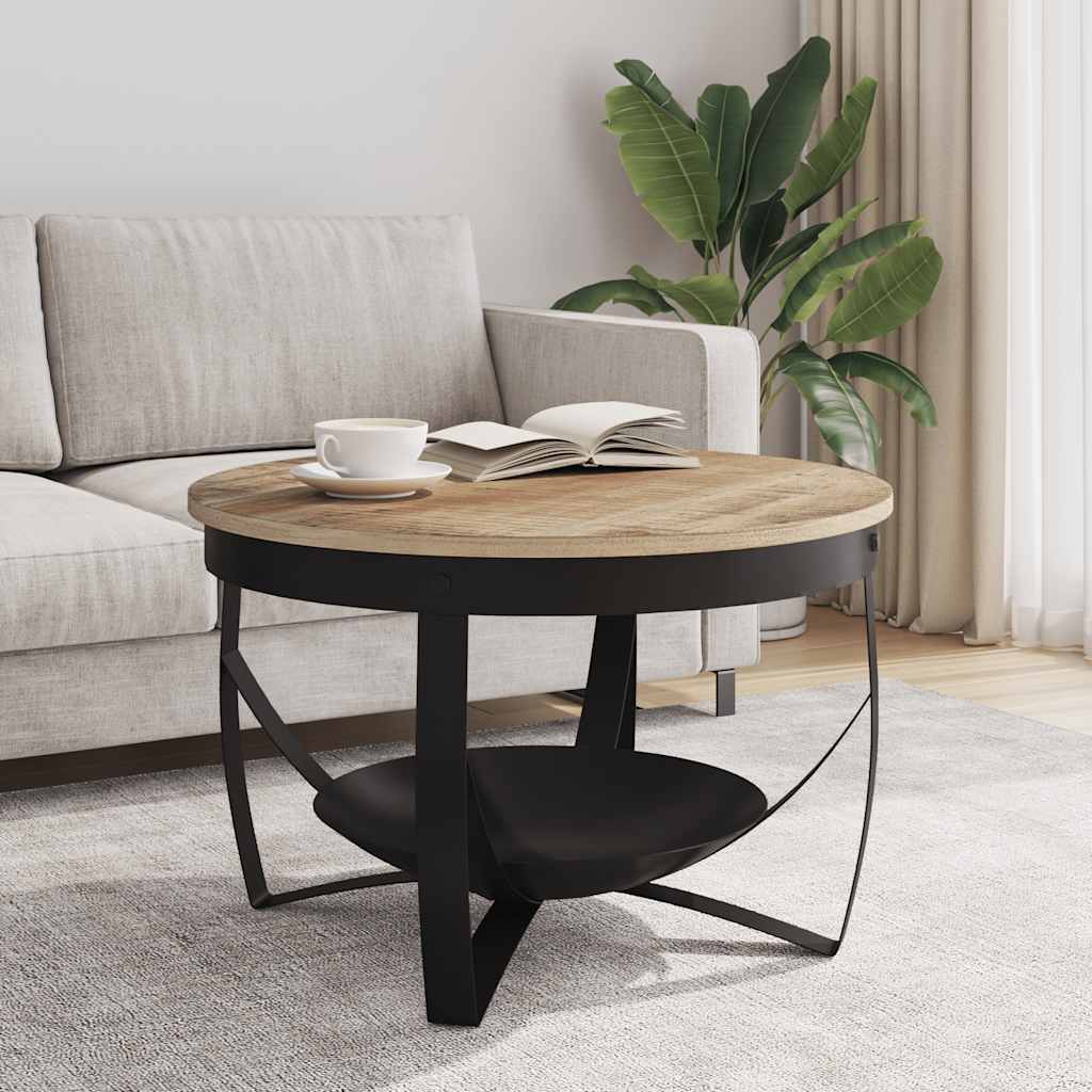 Table basse Ø68x43 cm Bois de manguier brut - XIOS