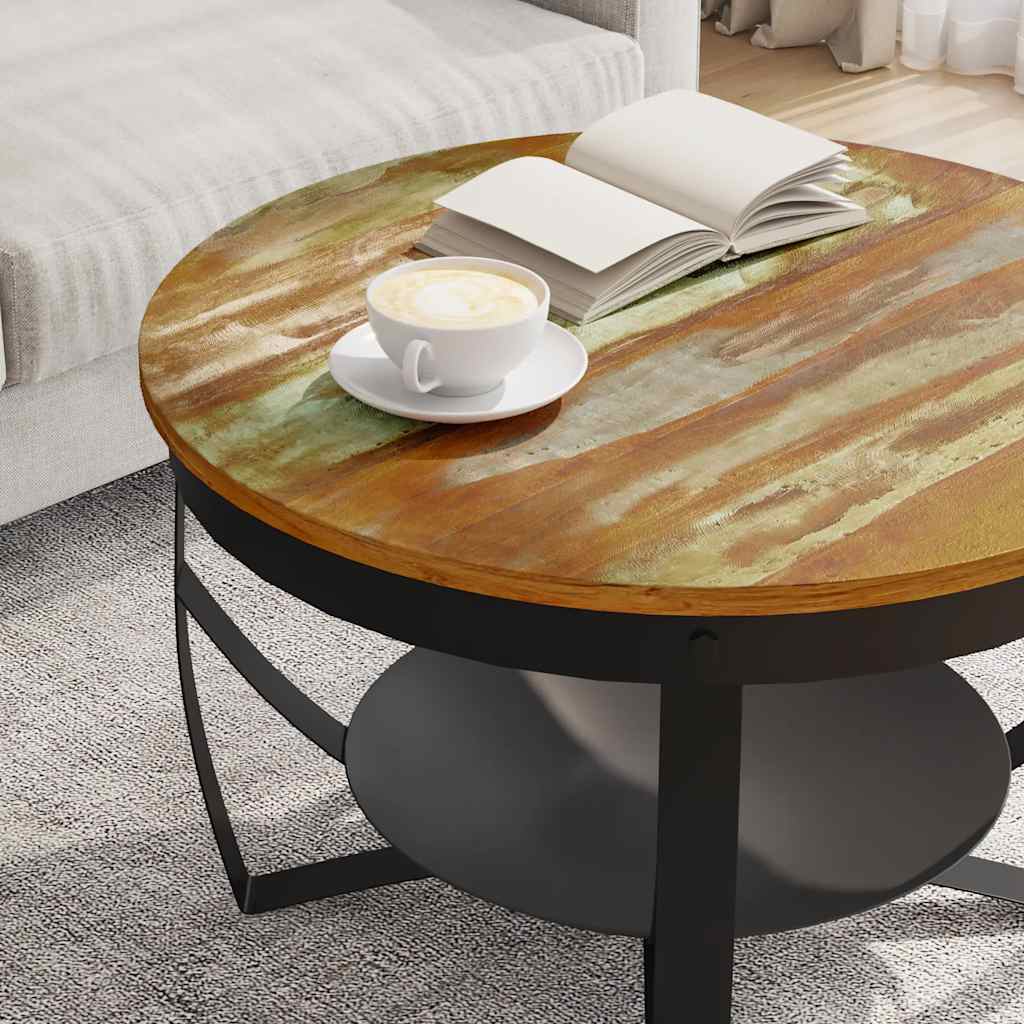 Table basse Ø68x43 cm Bois de récupération massif - XIOS