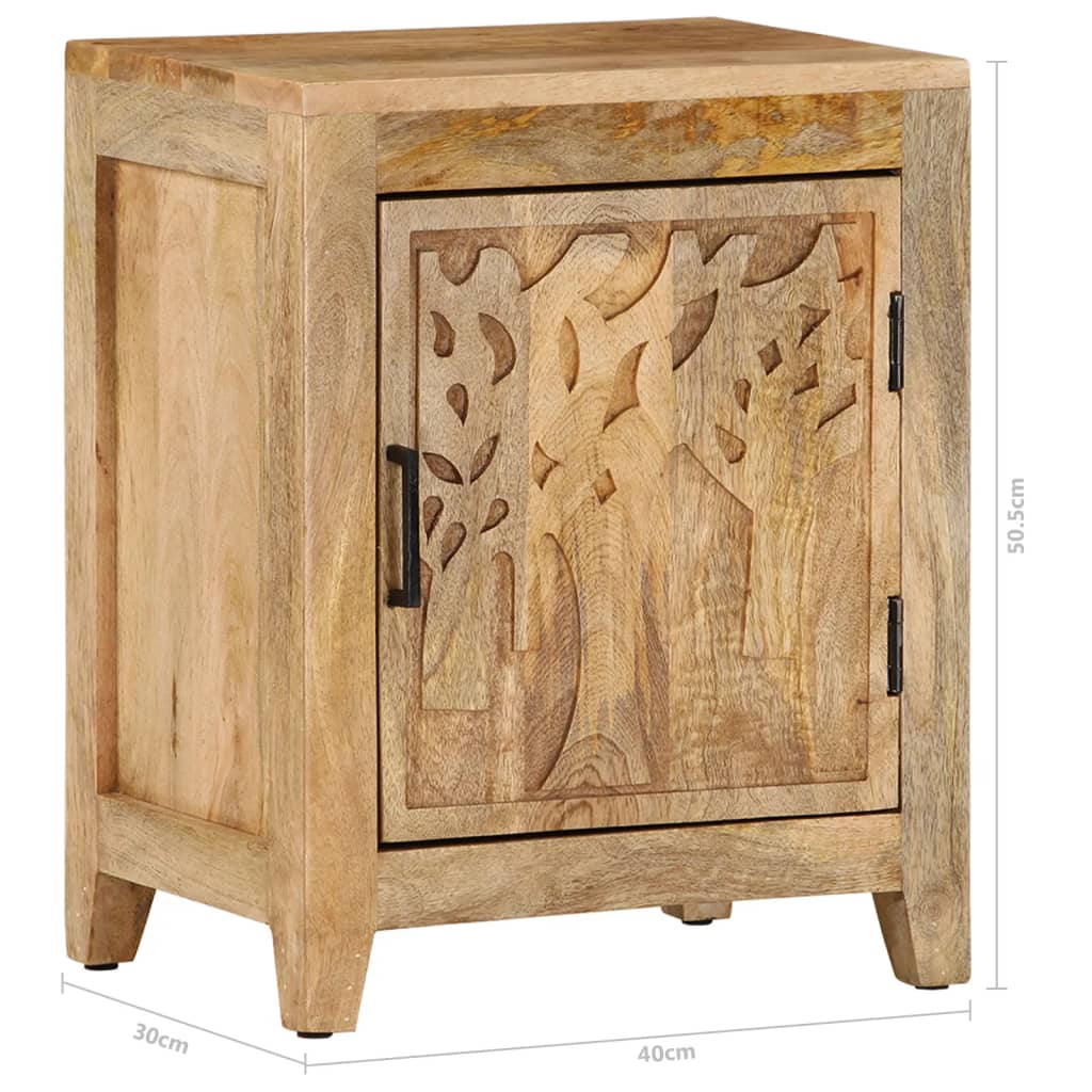Table de chevet 40x30x50 cm Bois de manguier massif - XIOS