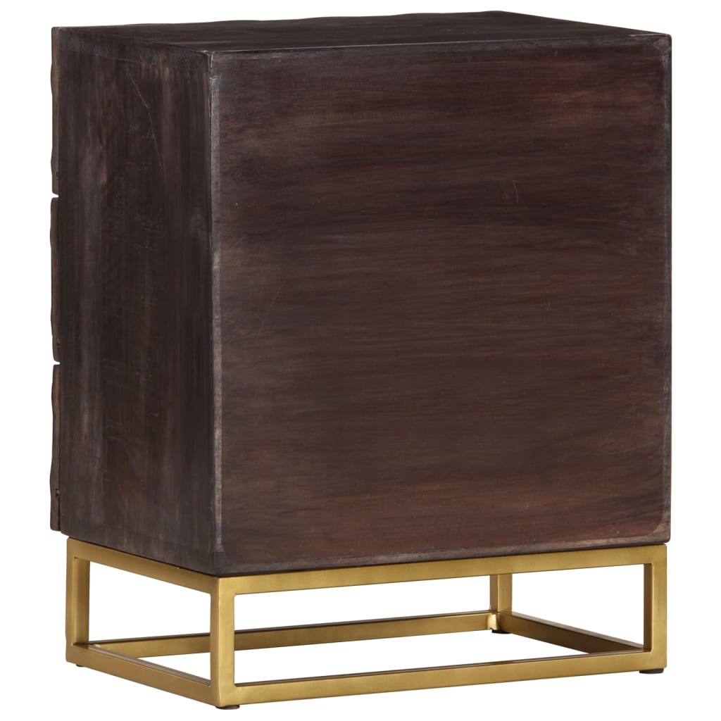 Table de chevet Noir 40x30x50 cm Bois de manguier massif - XIOS