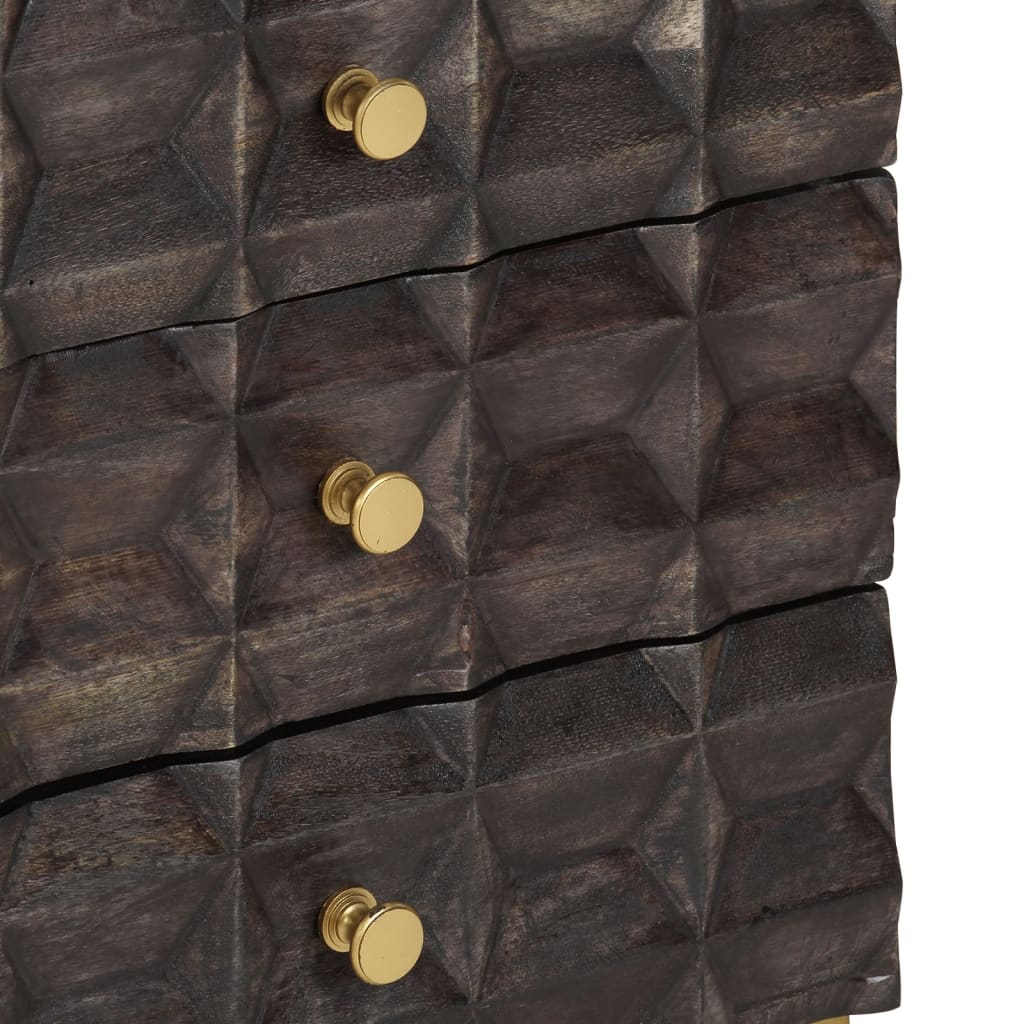 Table de chevet Noir 40x30x50 cm Bois de manguier massif - XIOS