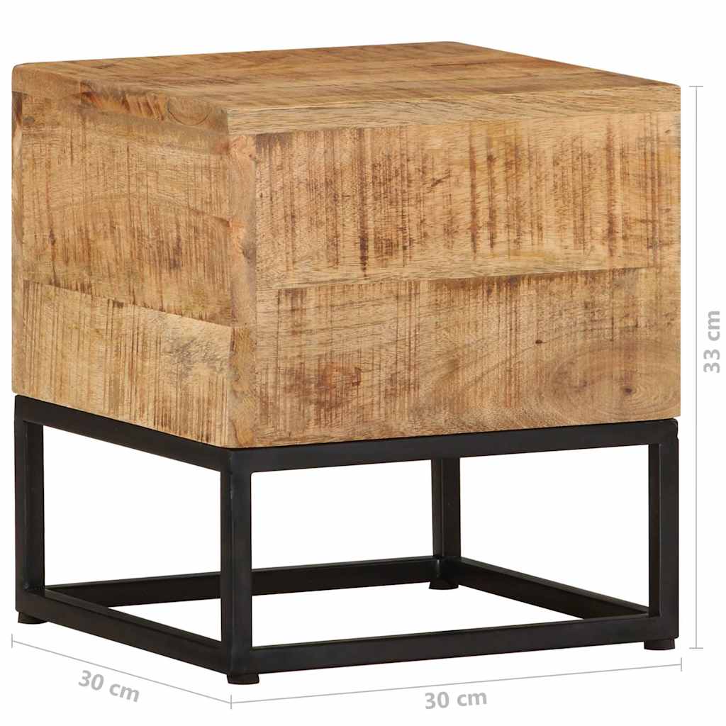 Table d'appoint 30x30x33 cm Bois de manguier brut - XIOS