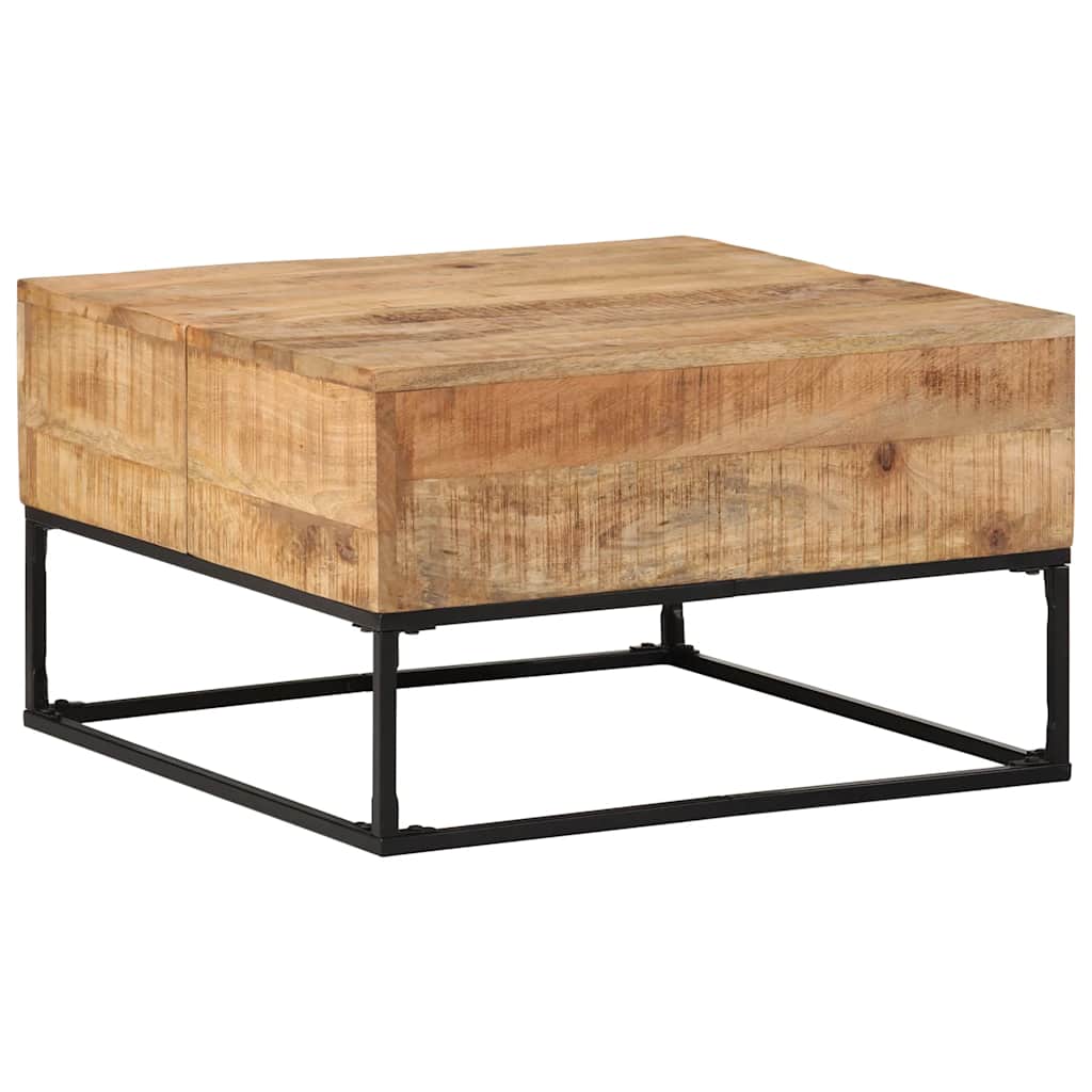 Table basse 68x68x41 cm Bois de manguier brut - XIOS