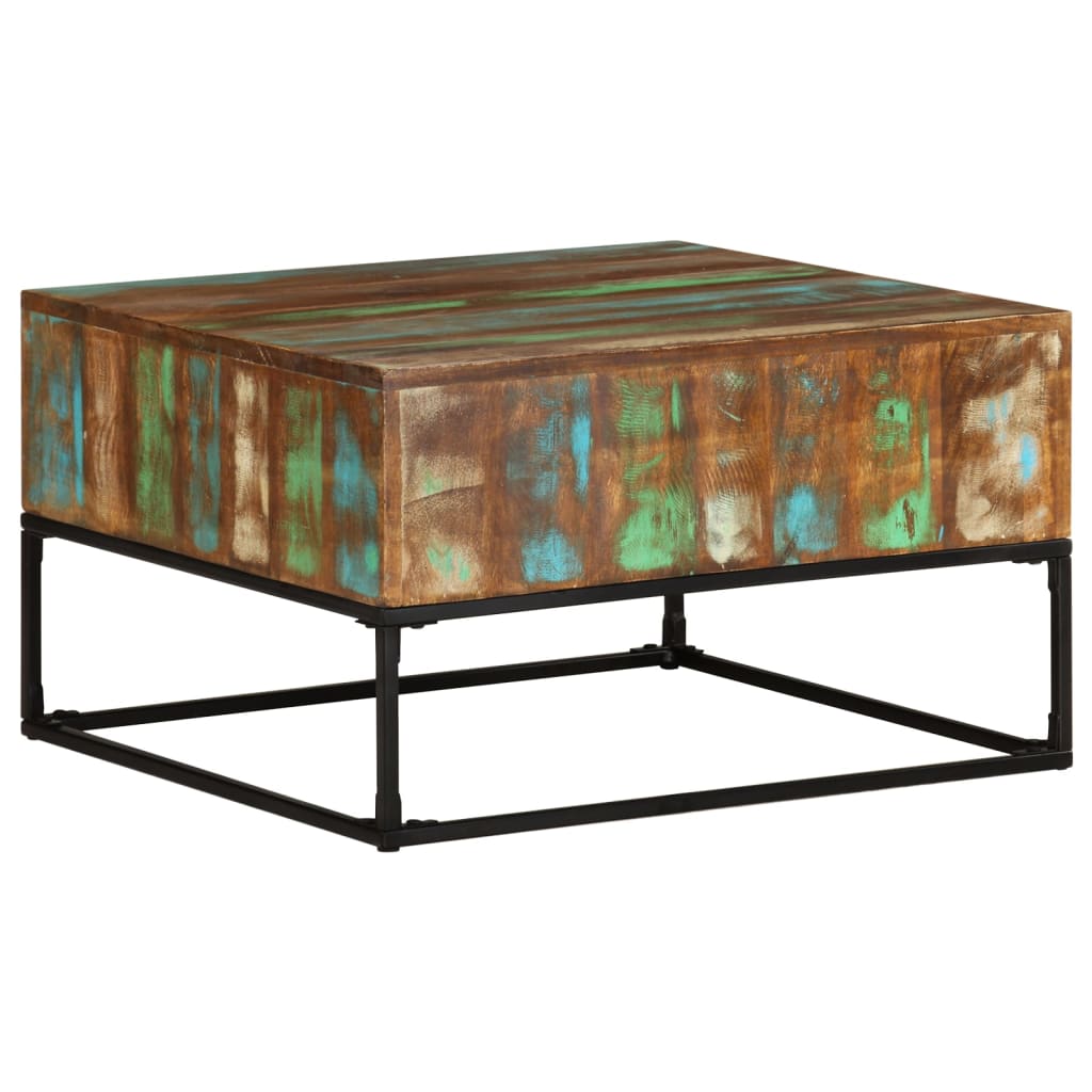 Table basse 68x68x41 cm Bois de récupération solide - XIOS