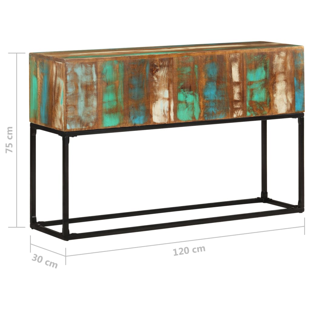 Table console 120x30x75 cm Bois de récupération massif - XIOS