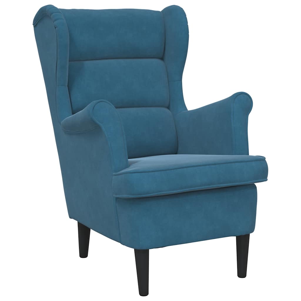 Fauteuil bleu velours - XIOS