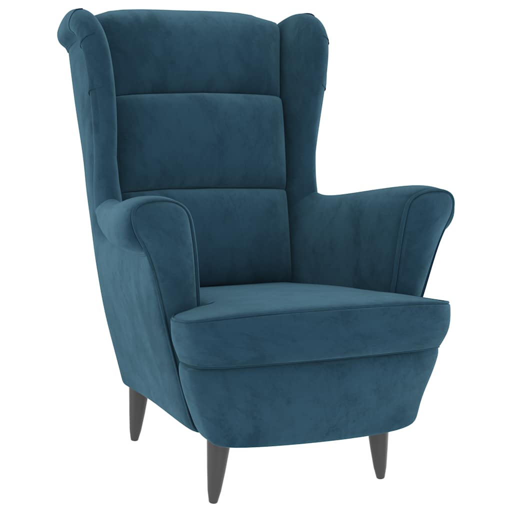 Fauteuil bleu velours - XIOS