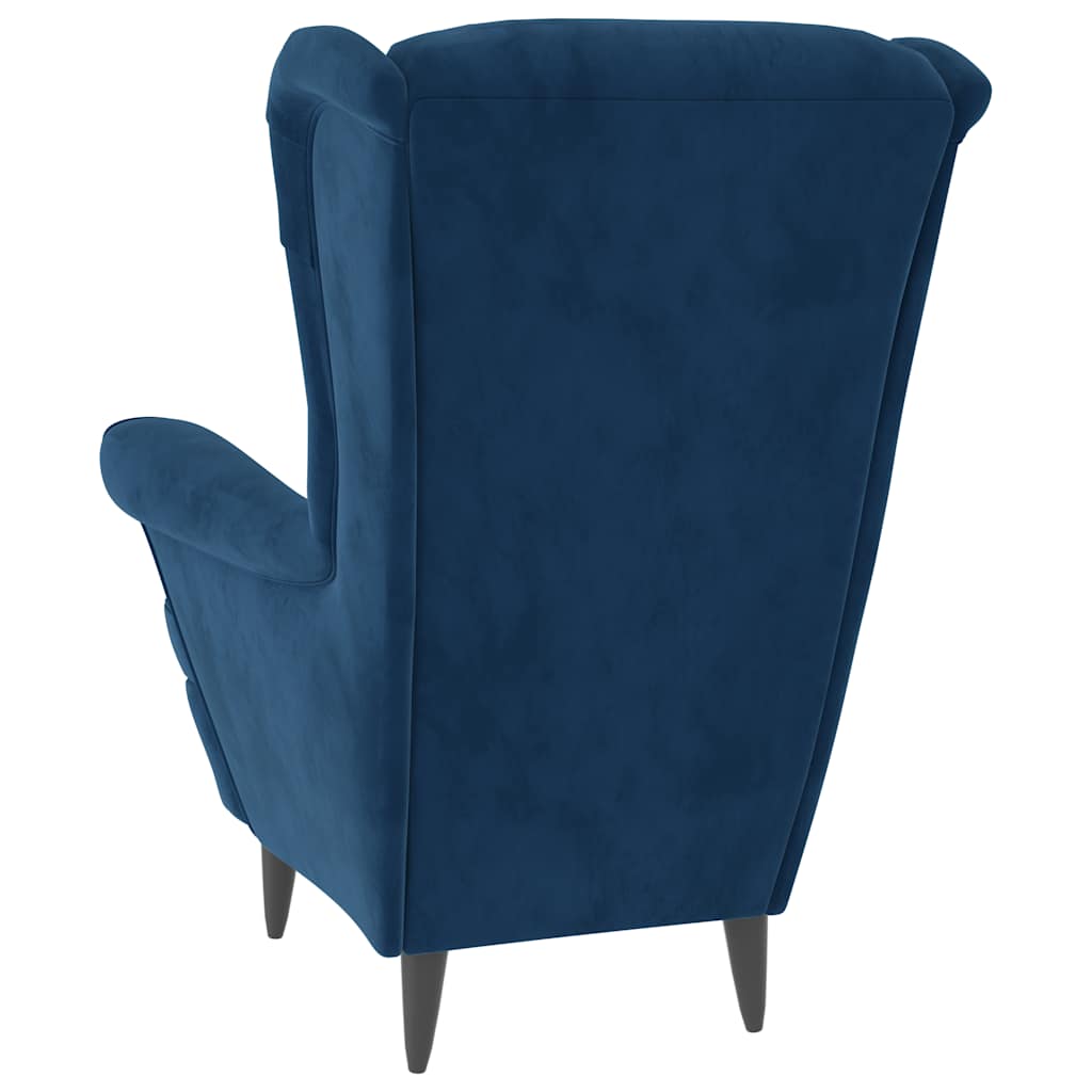 Fauteuil bleu velours - XIOS