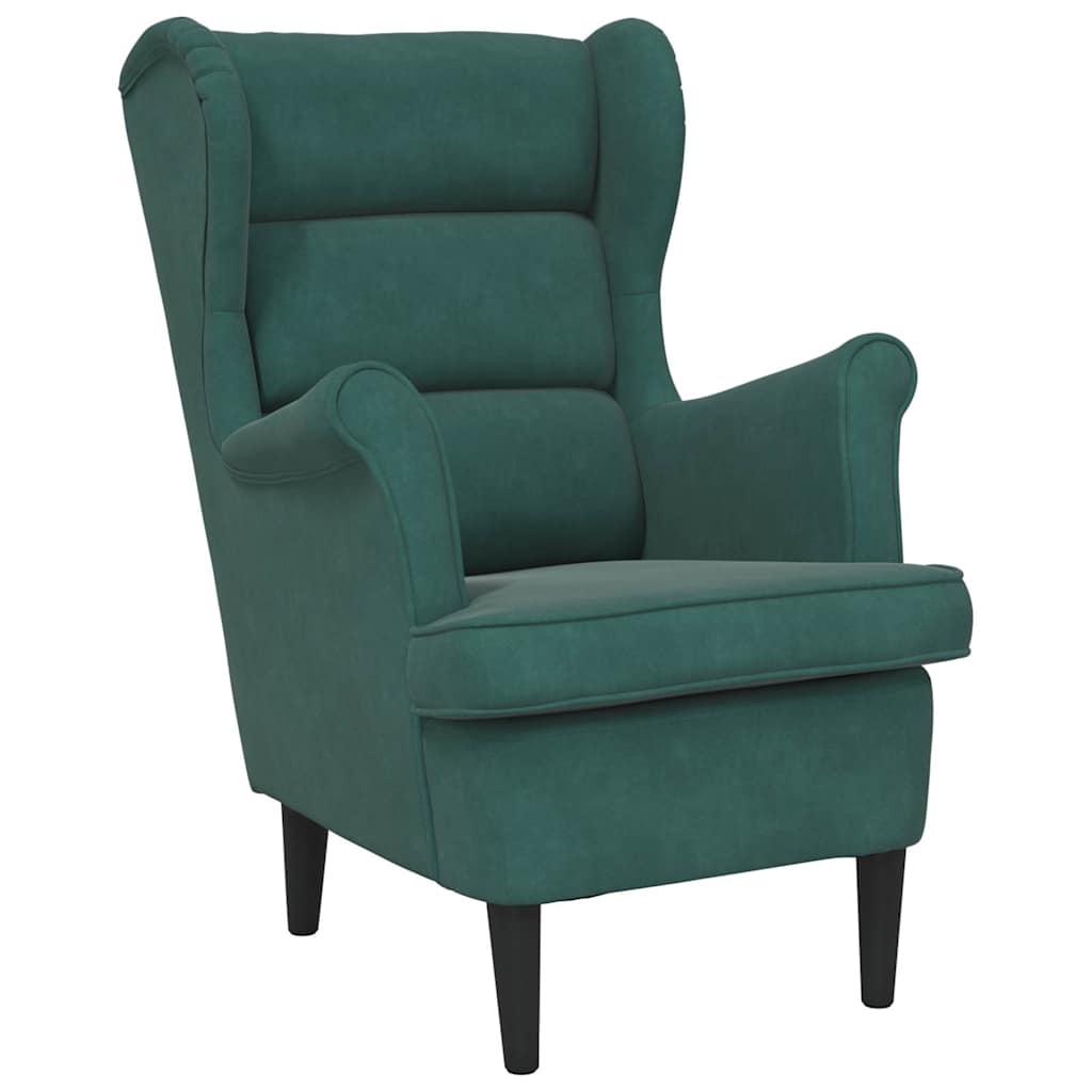 Fauteuil vert foncé velours - XIOS