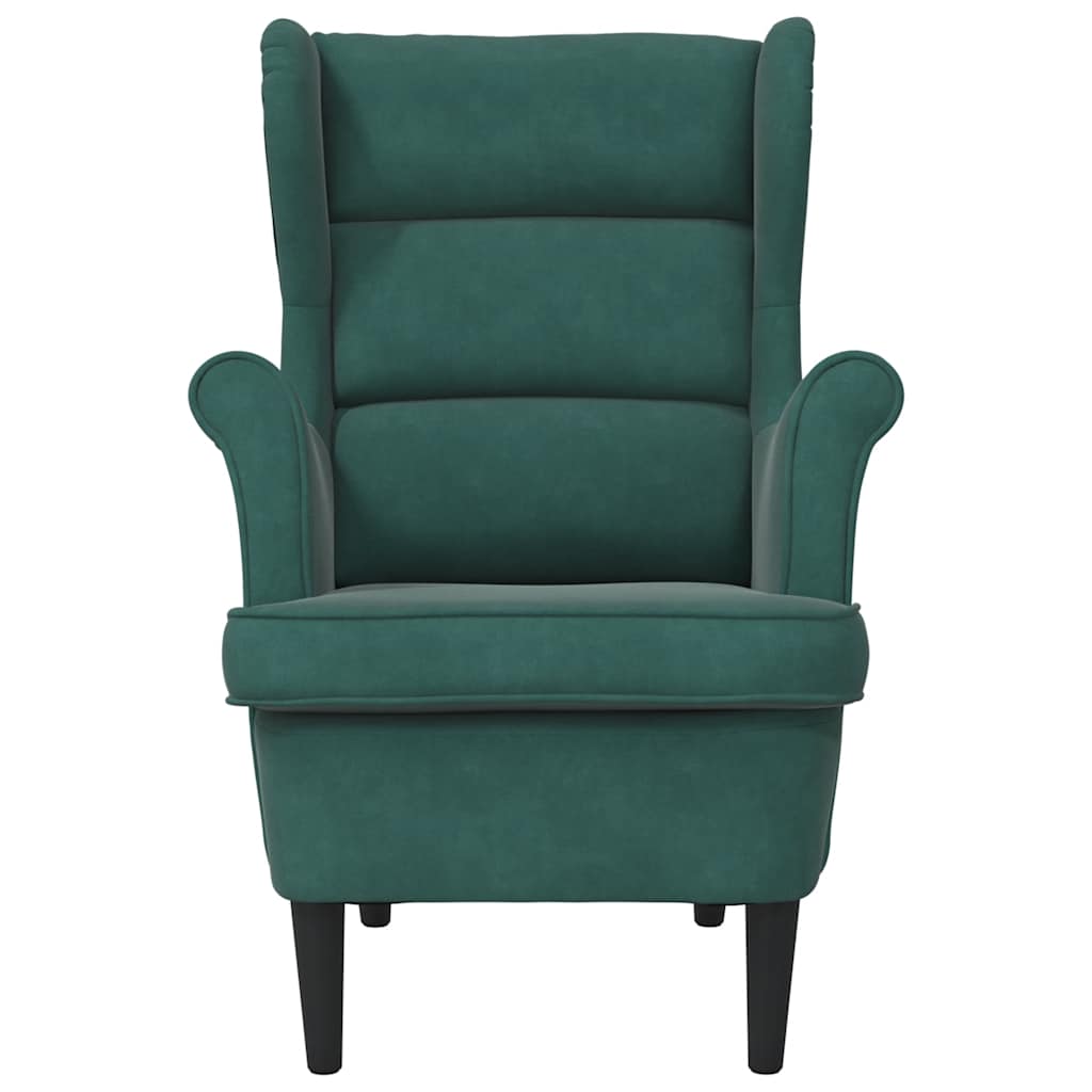 Fauteuil vert foncé velours - XIOS