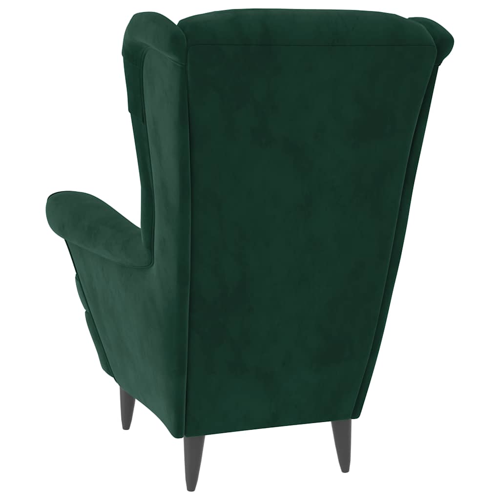 Fauteuil vert foncé velours - XIOS