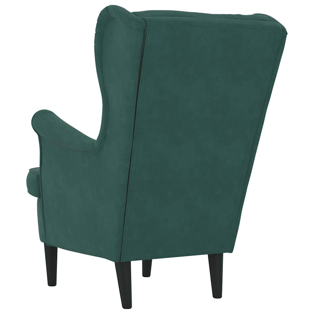 Fauteuil vert foncé velours - XIOS