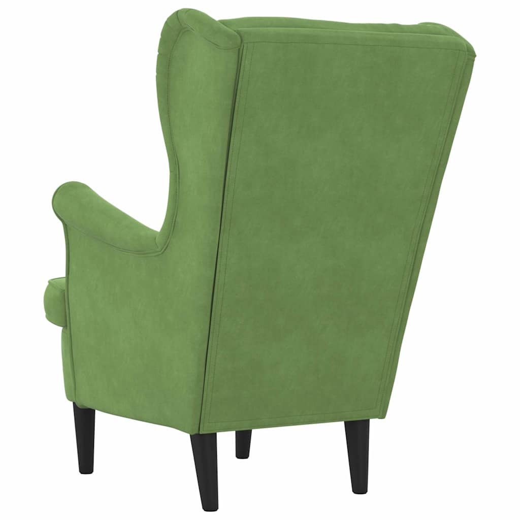 Fauteuil vert clair velours - XIOS