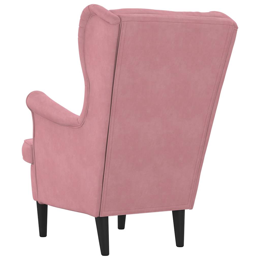 Fauteuil rose velours - XIOS