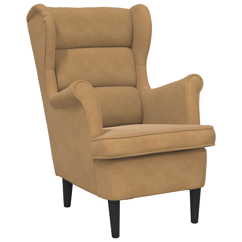 Fauteuil marron velours - XIOS