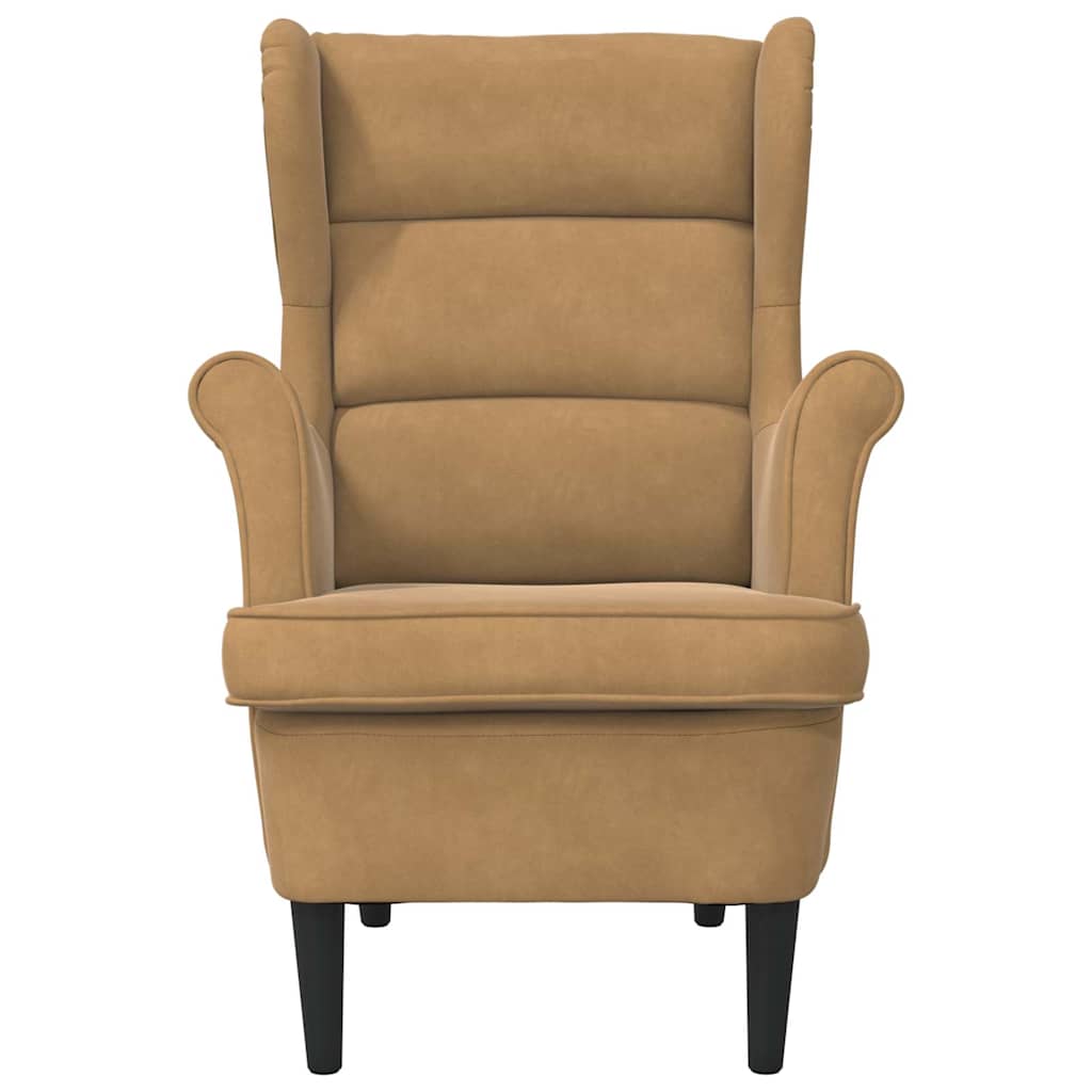 Fauteuil marron velours - XIOS