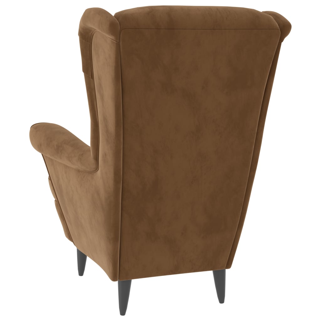 Fauteuil marron velours - XIOS