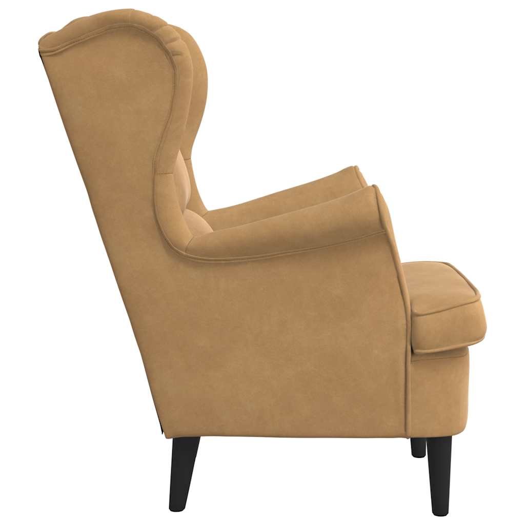 Fauteuil marron velours - XIOS