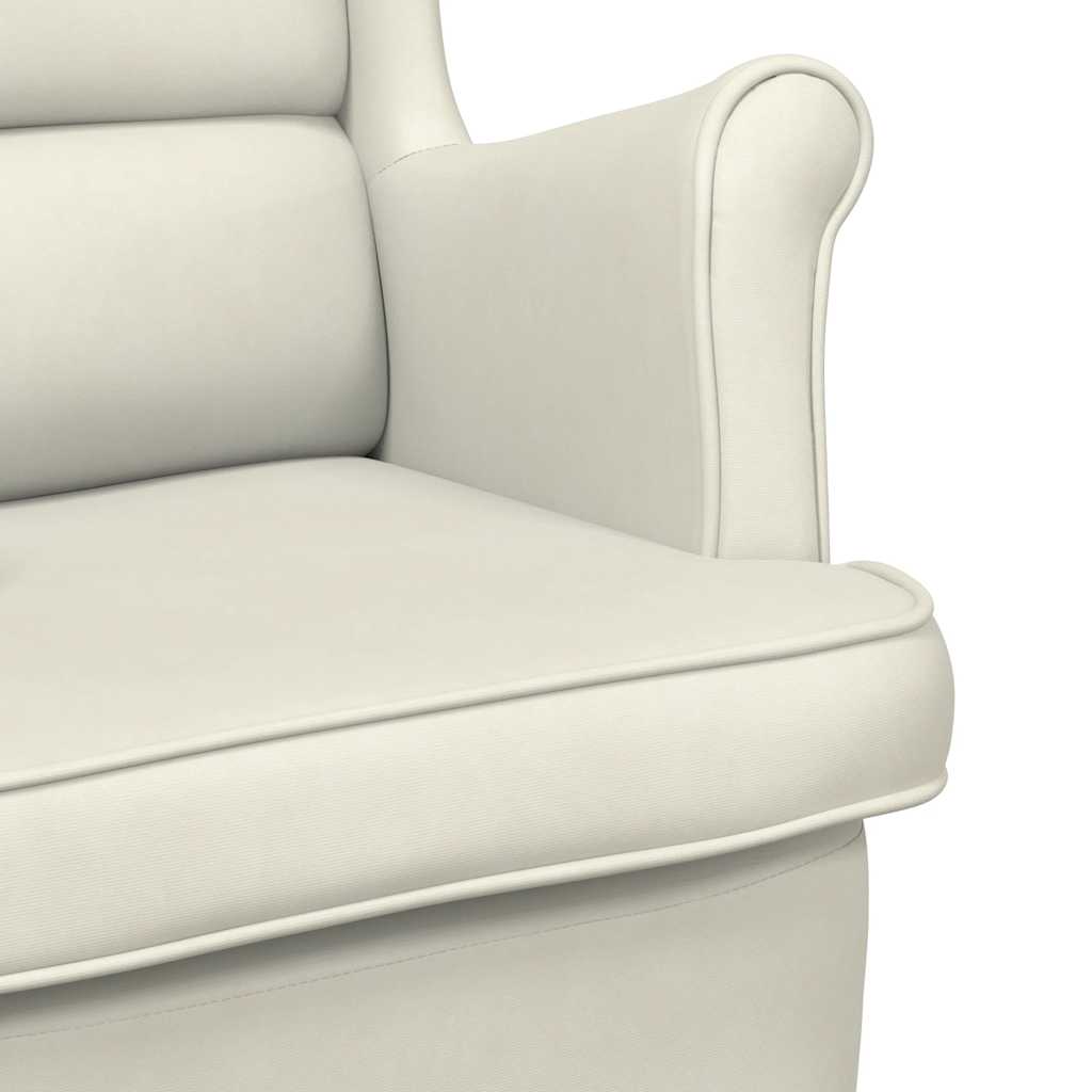Fauteuil blanc crème velours - XIOS