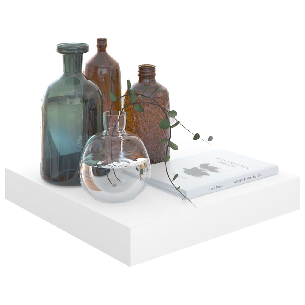 Étagère murale flottante 4 pcs Blanc brillant 23x23,5x3,8cm MDF - XIOS