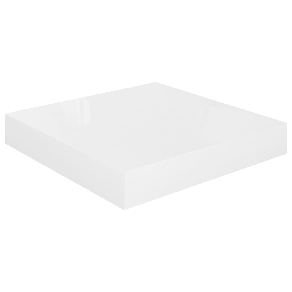 Étagère murale flottante 4 pcs Blanc brillant 23x23,5x3,8cm MDF - XIOS