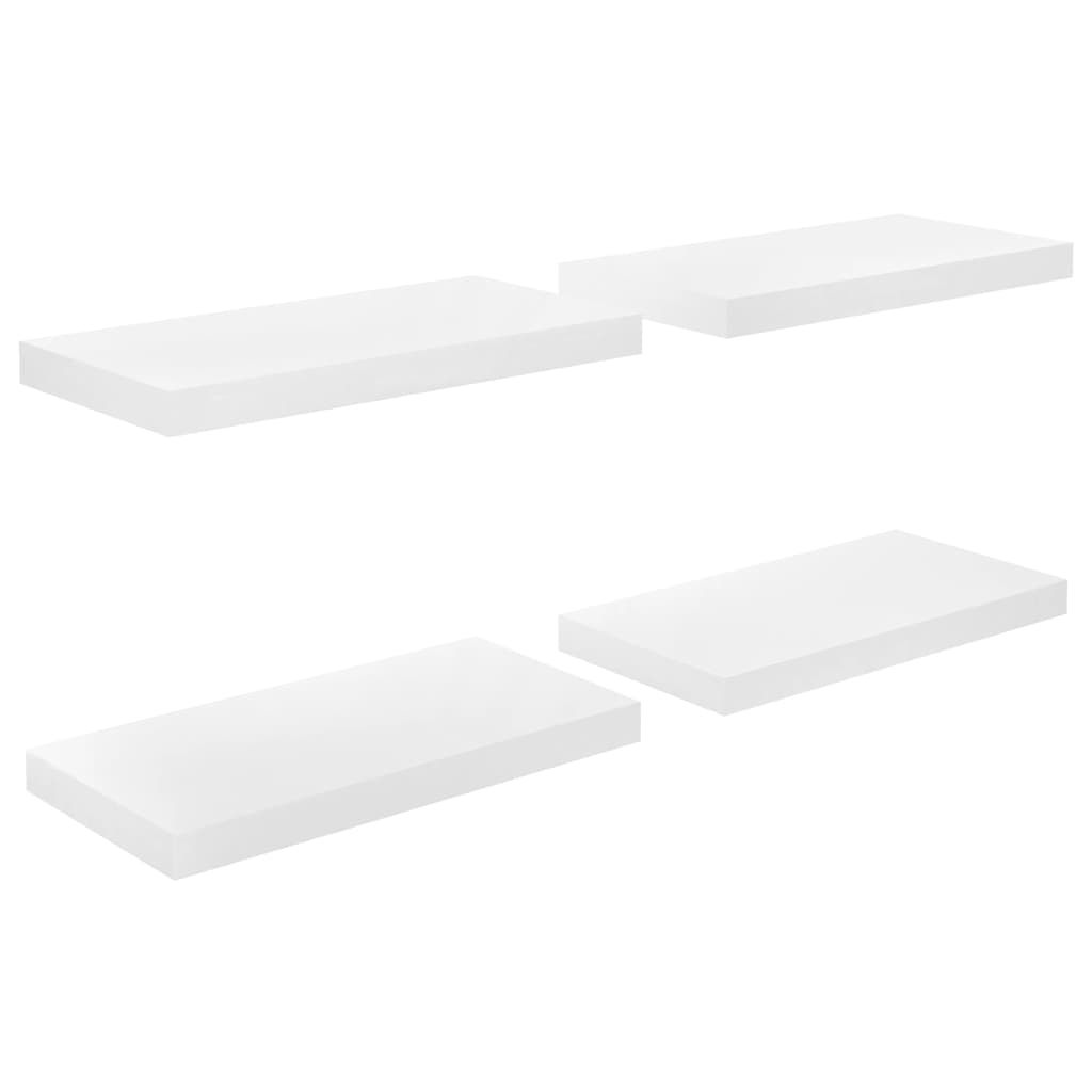 Étagère murale flottante 4 pcs Blanc brillant 50x23x3,8 cm MDF - XIOS