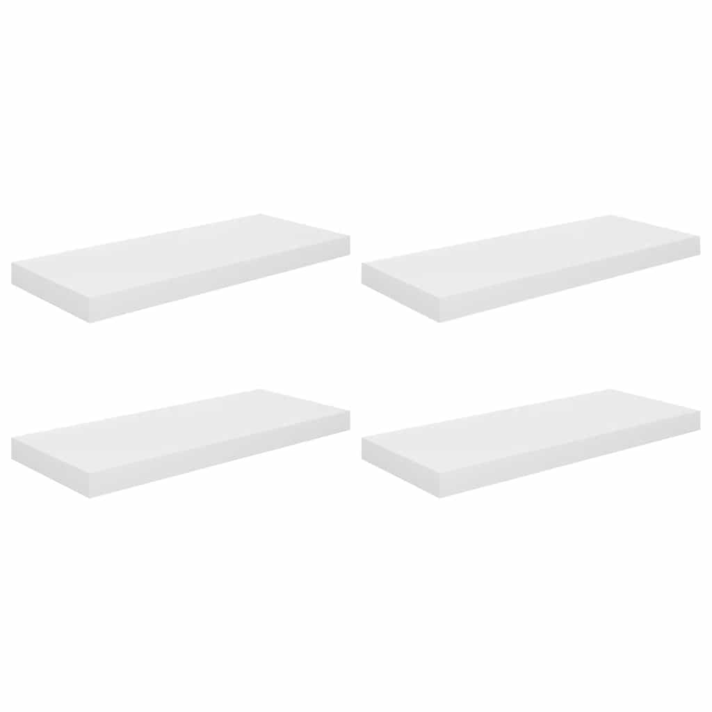 Étagère murale flottante 4 pcs Blanc brillant 60x23,5x3,8cm MDF - XIOS