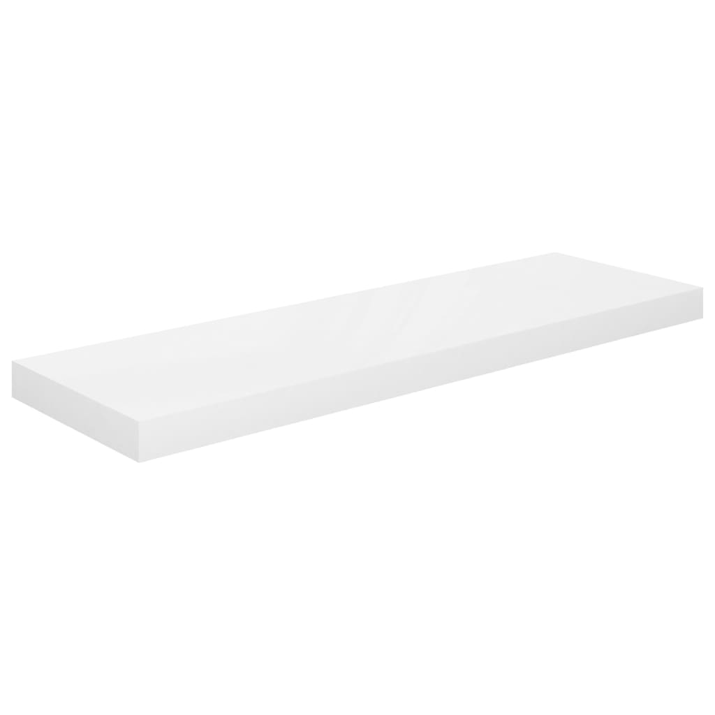 Étagère murale flottante 2 pcs Blanc brillant 80x23,5x3,8cm MDF - XIOS