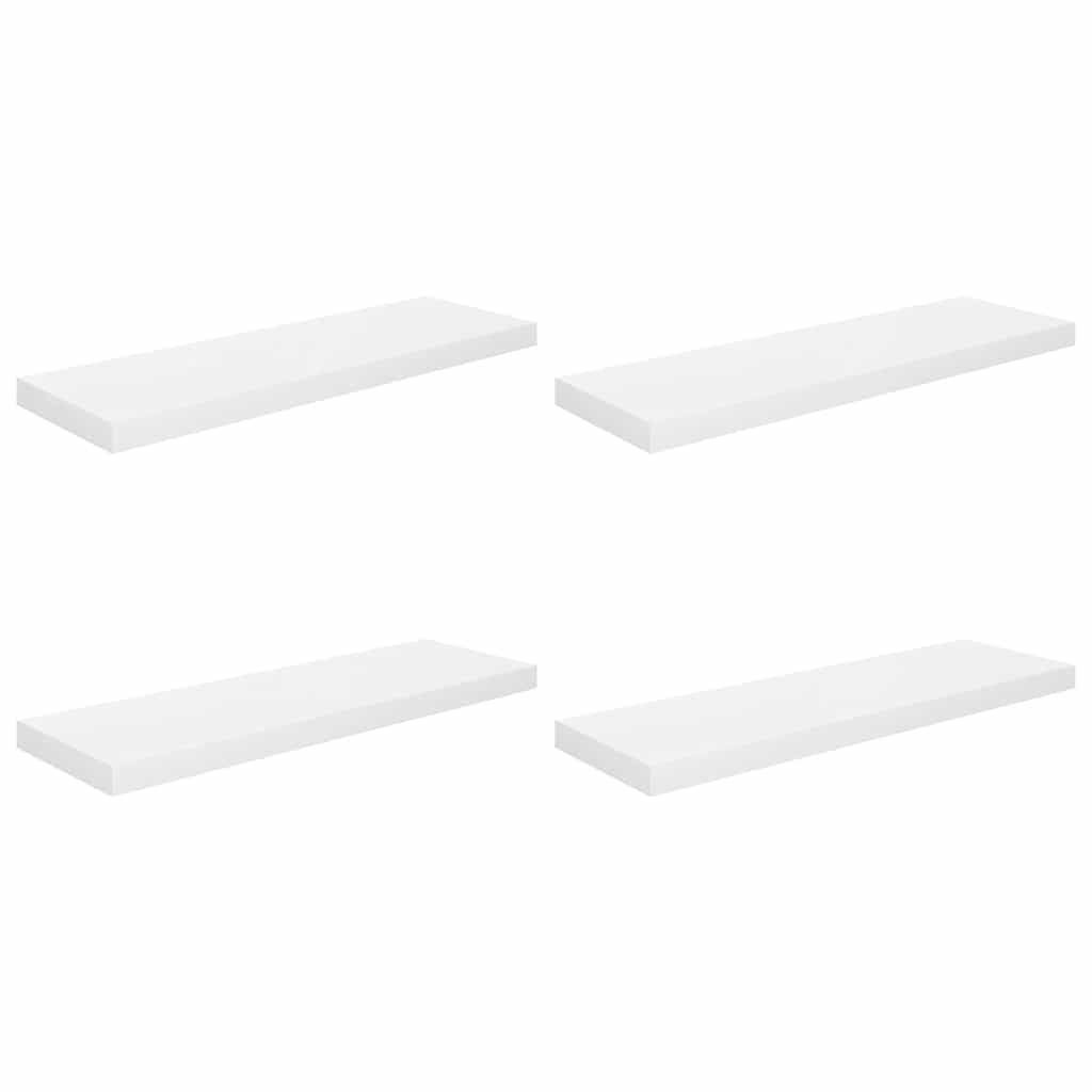 Étagère murale flottante 4 pcs Blanc brillant 80x23,5x3,8cm MDF - XIOS