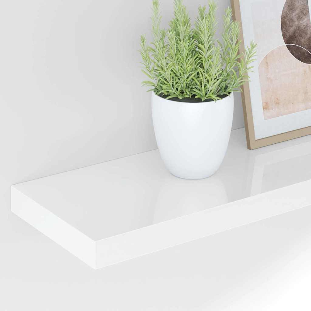 Étagère murale flottante 4 pcs Blanc brillant 80x23,5x3,8cm MDF - XIOS