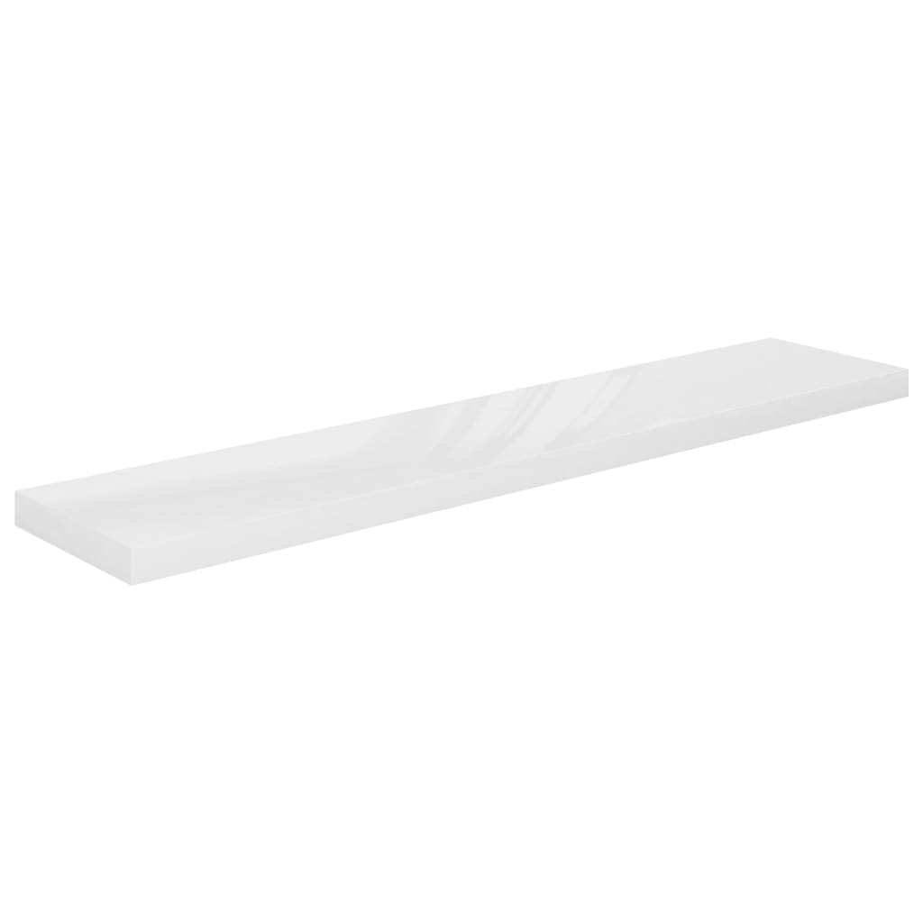 Étagère murale flottante 2pcs Blanc brillant 120x23,5x3,8cm MDF - XIOS