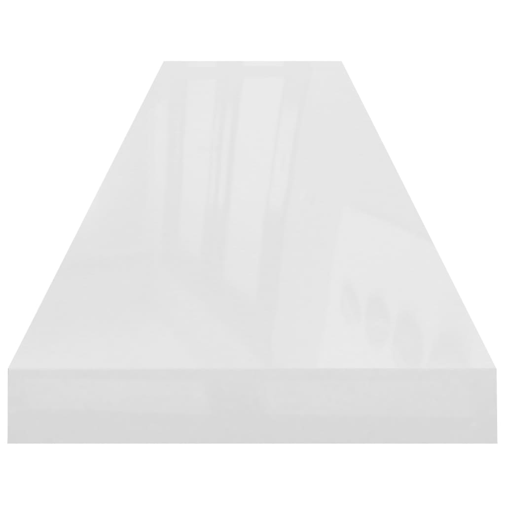 Étagère murale flottante 2pcs Blanc brillant 120x23,5x3,8cm MDF - XIOS