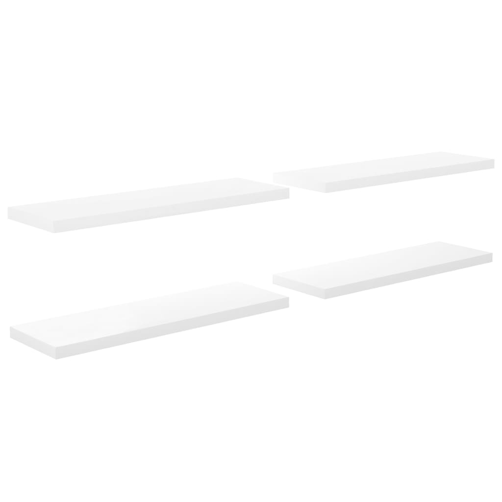 Étagère murale flottante 4pcs Blanc brillant 120x23,5x3,8cm MDF - XIOS