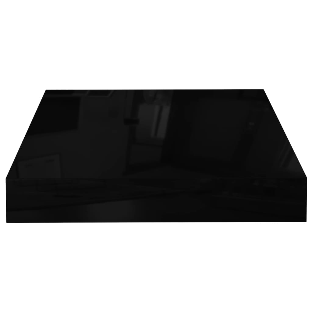Étagère murale flottante 4 pcs Noir brillant 23x23,5x3,8 cm MDF - XIOS