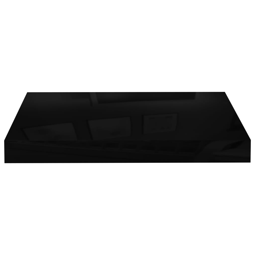 Étagère murale flottante 4 pcs Noir brillant 40x23x3,8 cm MDF - XIOS