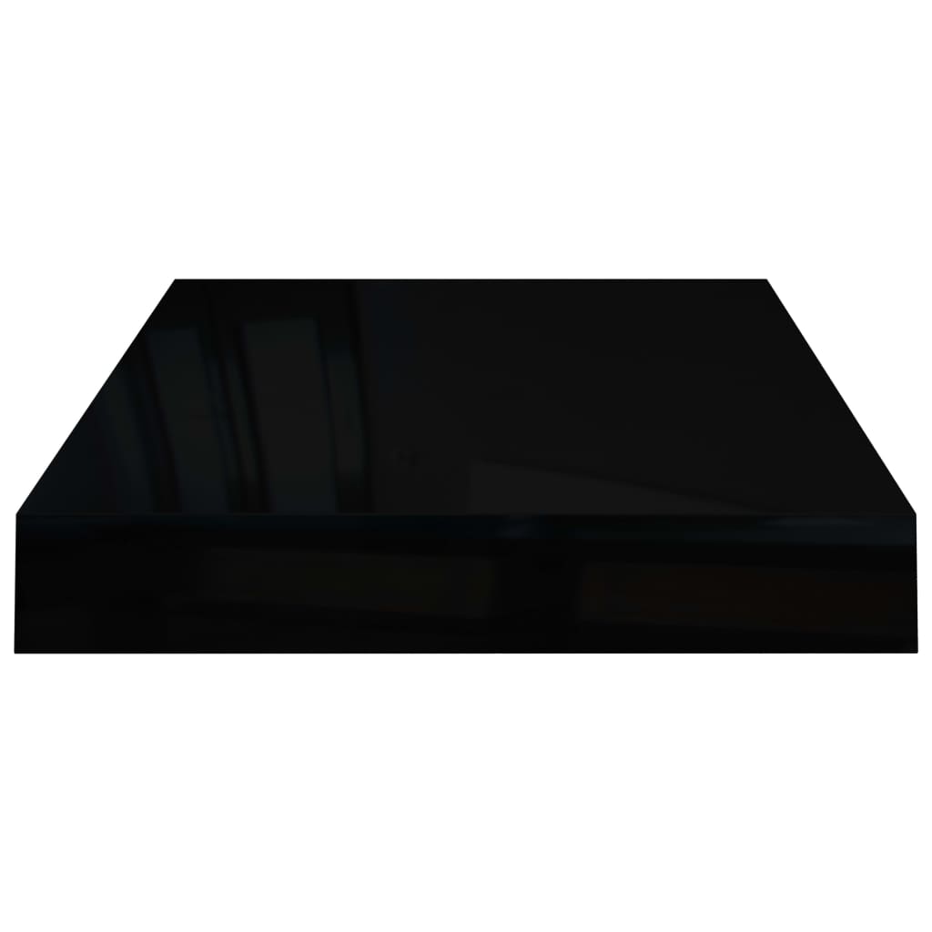 Étagère murale flottante 4 pcs Noir brillant 40x23x3,8 cm MDF - XIOS
