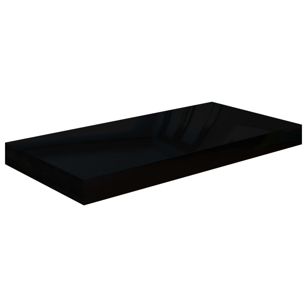 Étagère murale flottante 2 pcs Noir brillant 50x23x3,8 cm MDF - XIOS
