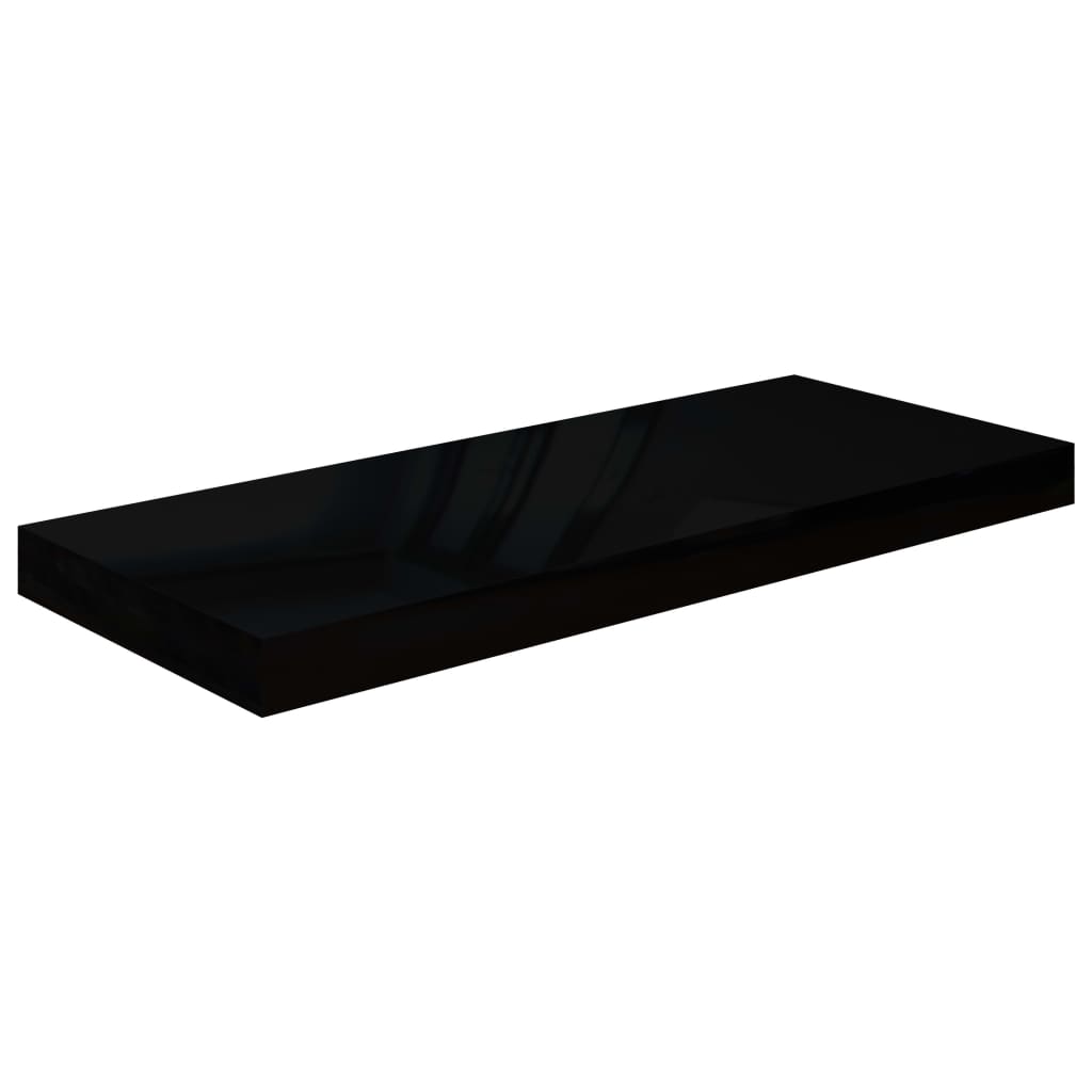 Étagère murale flottante 2 pcs Noir brillant 60x23,5x3,8 cm MDF - XIOS