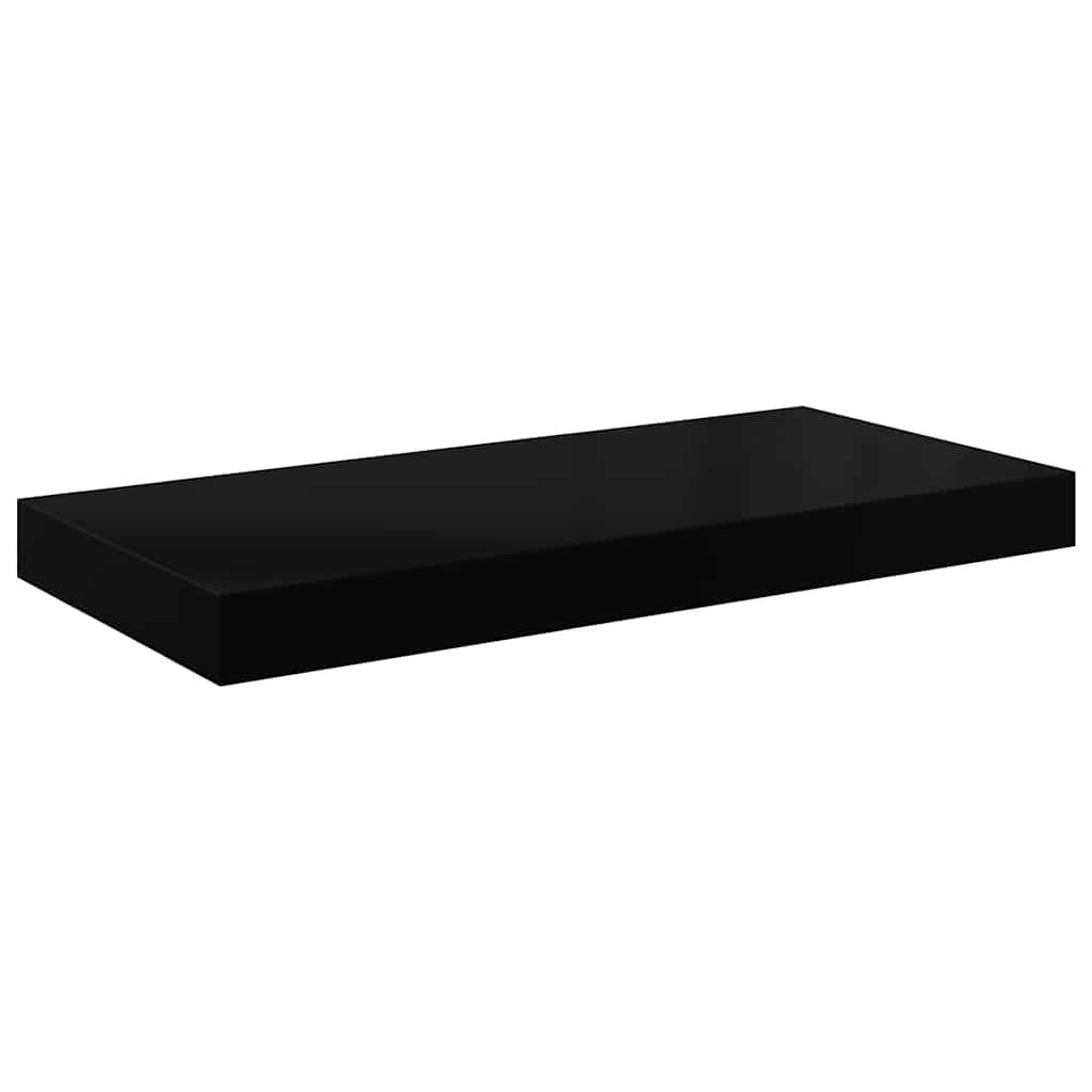 Étagère murale flottante 2 pcs Noir brillant 60x23,5x3,8 cm MDF - XIOS
