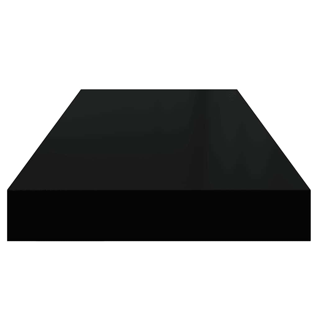 Étagère murale flottante 2 pcs Noir brillant 60x23,5x3,8 cm MDF - XIOS