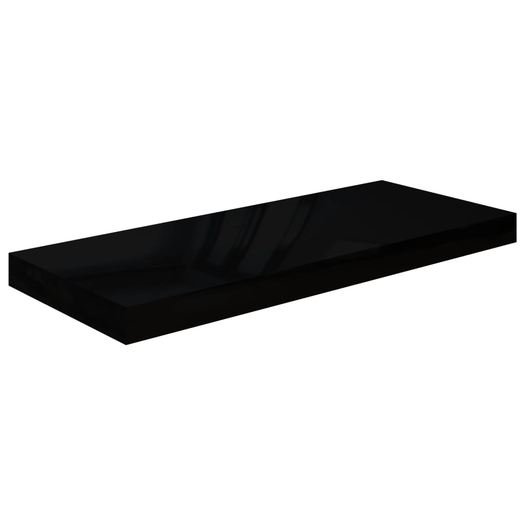 Étagère murale flottante 4 pcs Noir brillant 60x23,5x3,8 cm MDF - XIOS